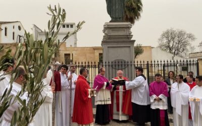 Monseñor José Rico Pavés preside la celebración del Domingo de Ramos en la Santa Iglesia Catedral